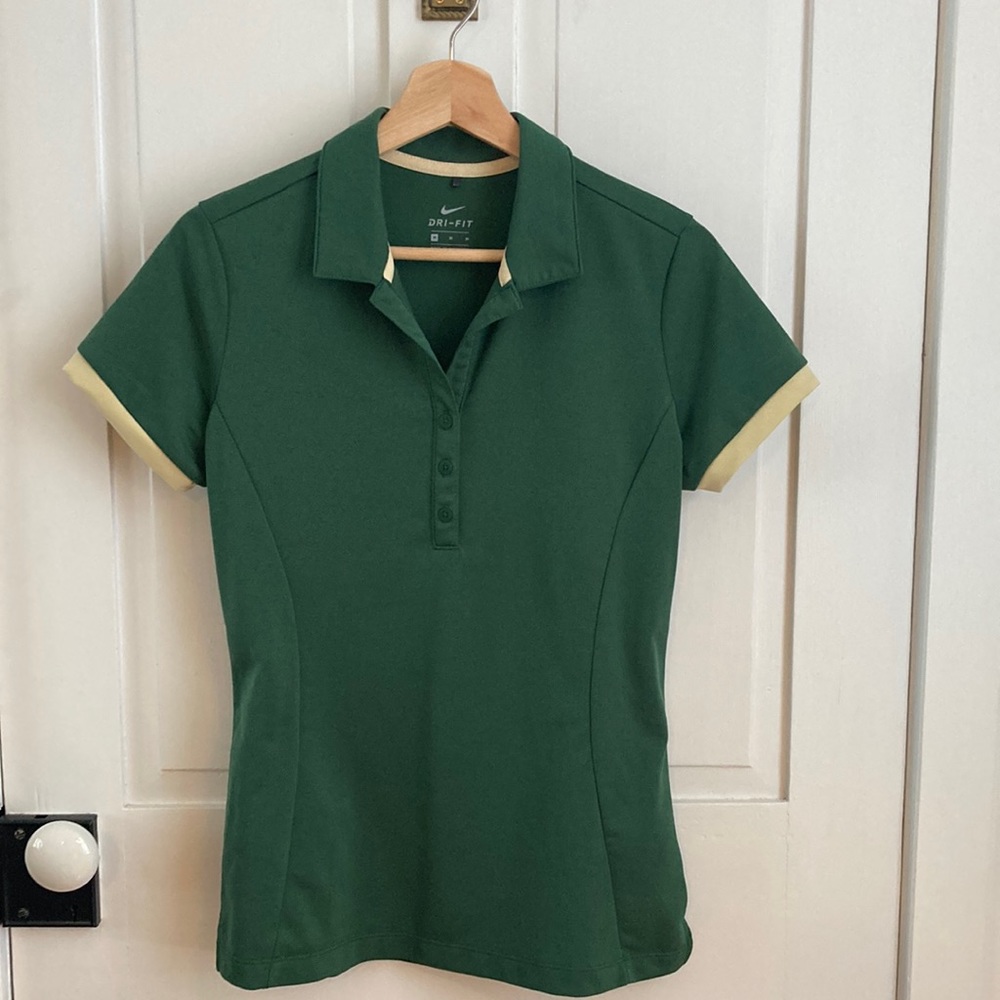 Nike DRI-FIT polo style collared button front shirt golf athleisure size M EUC